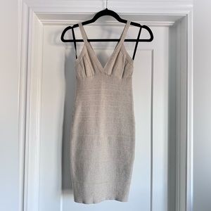 BEBE Champagne Bandage Dress!